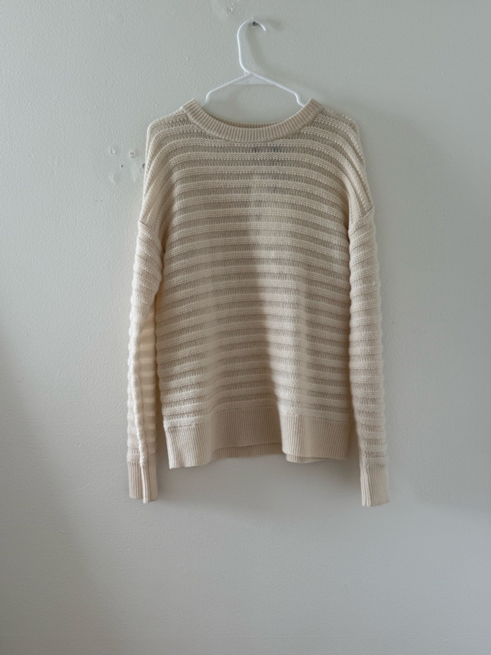 Theory Cream Knit Crewneck Sweater